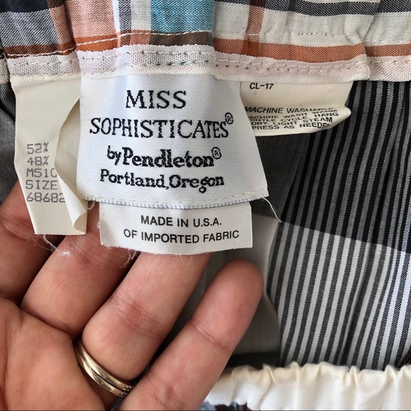 Pendleton Vintage 1960s Plaid Pleated Midi Skirt - Picture 6 of 7